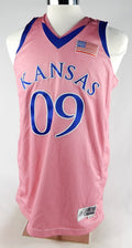 2008-09 Kansas Jayhawks #9 Game Issued Pink Jersey Salesman Sample L 070