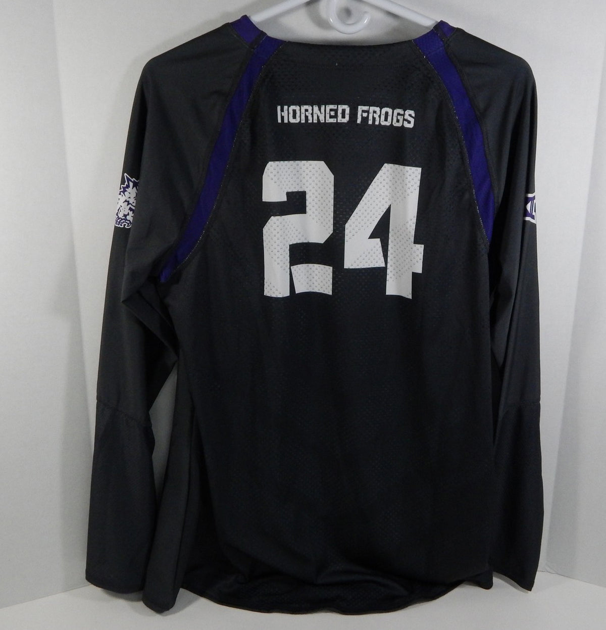 Texas Christian Uni TCU Horn Frogs #24 Black Volleyball Game Used Jersey 13 Pic2