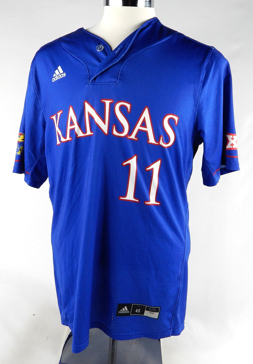 Kansas Jayhawks #11 Game Used Blue Jersey Baseball 40 071