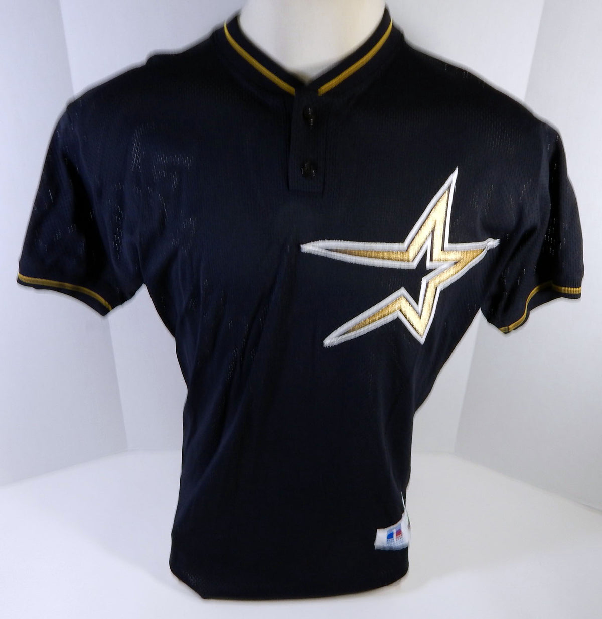 1997-99 Houston Astros #2 Game Issued Black Jersey Batting Practice NP Rem 44 37 Pic2