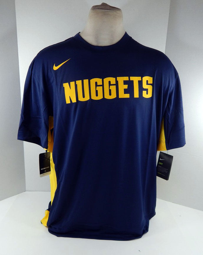 2019-20 Mens Denver Nuggets Team Issued Navy Shooting Shirt Nike NWT XLT 40S
