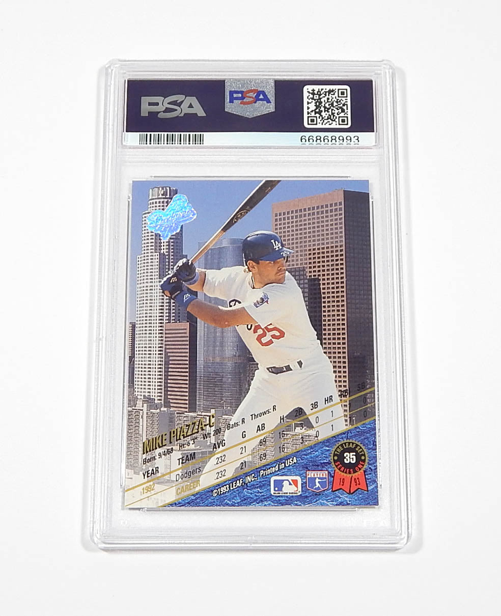 1993 Leaf Mike Piazza #35 PSA 10 Pic2