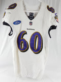 2021 Baltimore Ravens Steven Means #60 Game Used White Practice Jersey  44 792