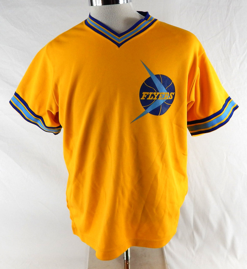1989 Rochester Flyers Game Used Yellow Shooting Shirt CBA 46 477