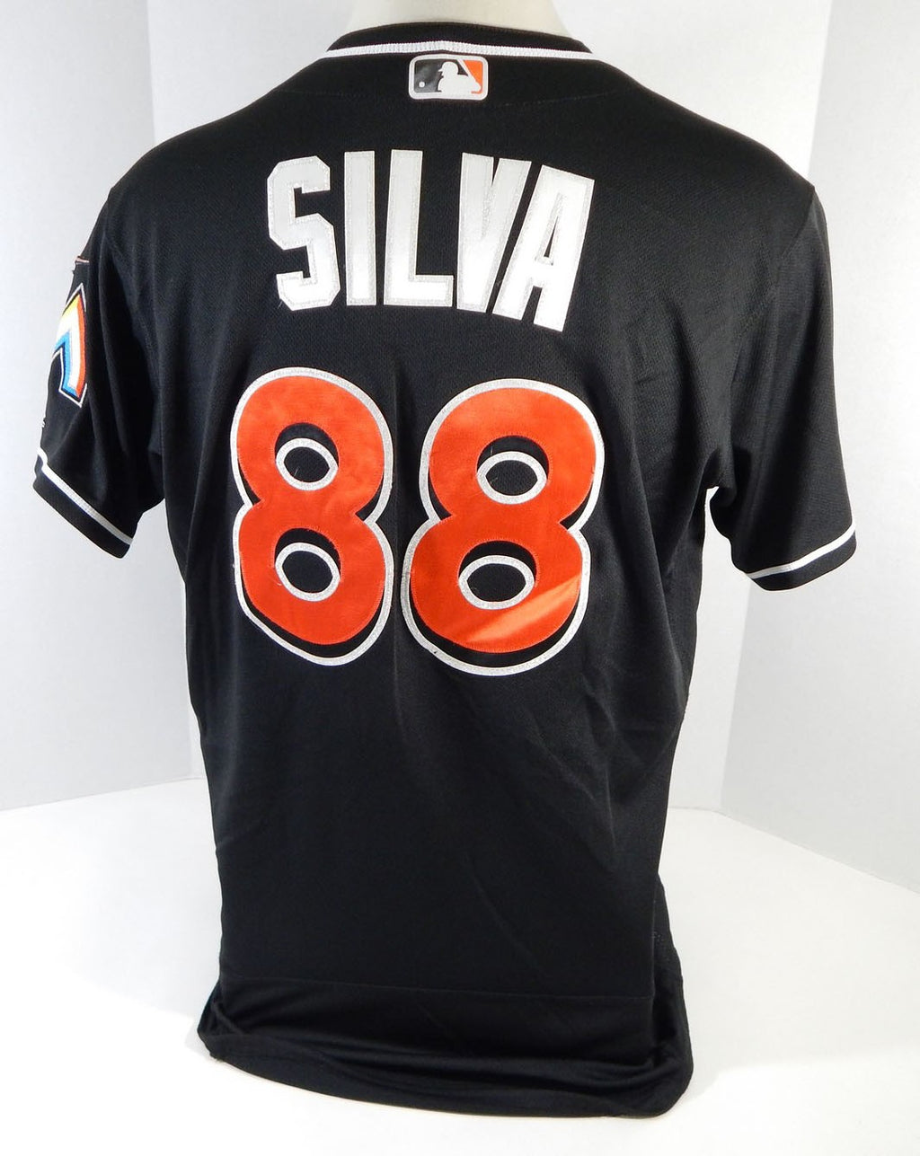 Miami Marlins Geral Silva #88 Game Used Black Jersey DP13629