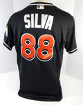 Miami Marlins Geral Silva #88 Game Used Black Jersey DP13629