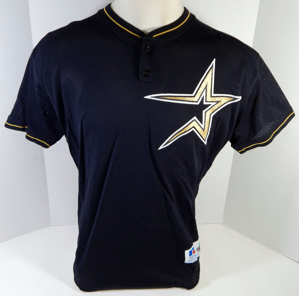 1997-99 Houston Astros #3 Game Issued Black Jersey Batting Practice 46 40 Pic2