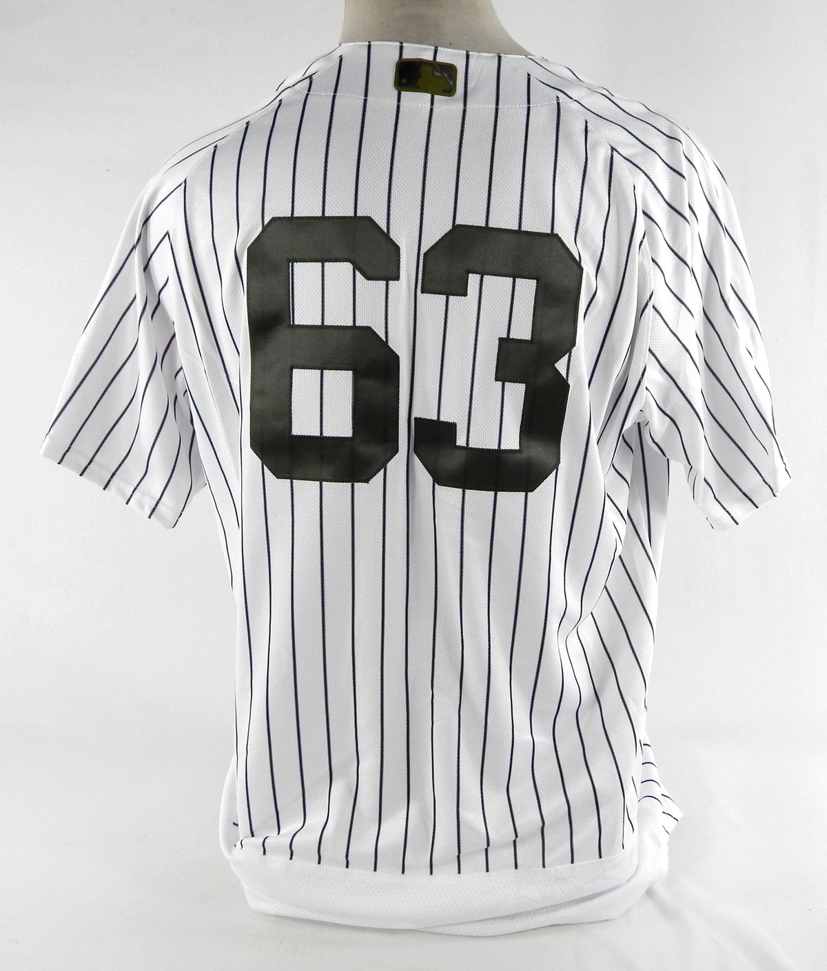 2017 New York Yankees Marcus Thames #63 Game Used White Jersey Memorial Day 48 0 Pic2