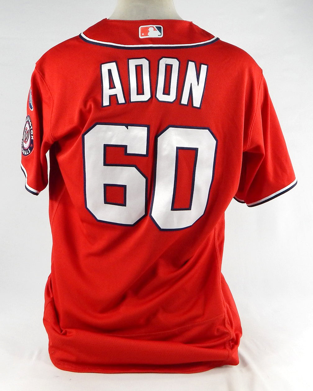 2023 Washington Nationals Joan Adon #60 Game Issued Red Jersey 46 490