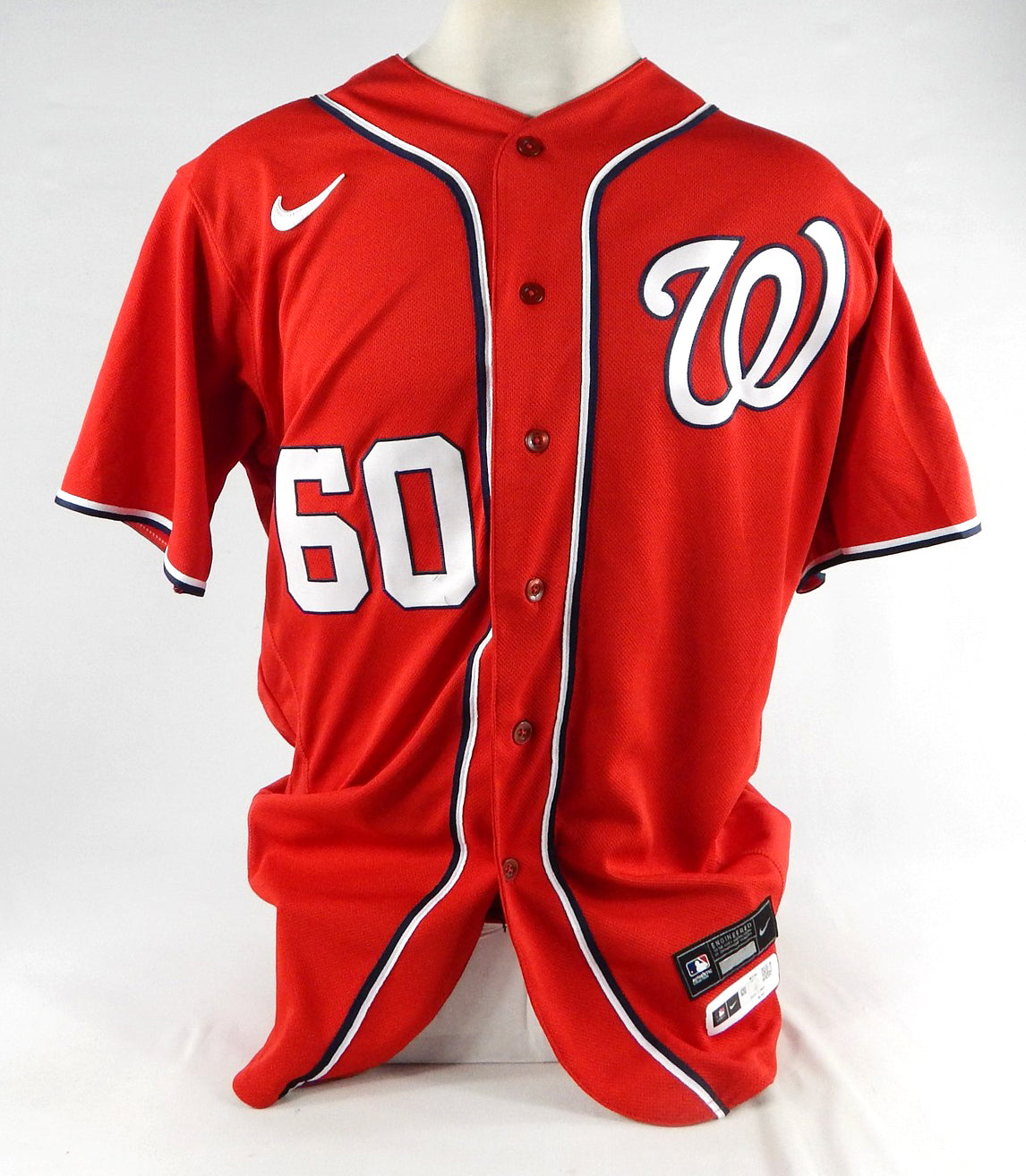 2023 Washington Nationals Joan Adon #60 Game Issued Red Jersey 46 490 Pic2