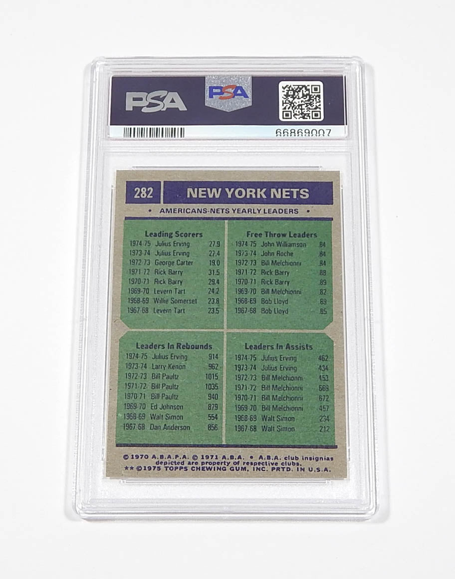 1975-76 Topps Julius Erving / John Williamson #282 Nets Leaders PSA 7 Pic2