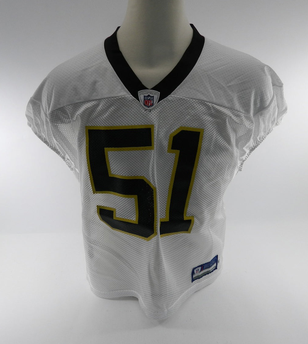 2010 New Orleans Saints Jonathan Vilma #51 Game Issued White Practice Jersey Pic2