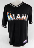 2013 Miami Marlins Michael Wuertz #48 Game Issued Black Jersey 48 143