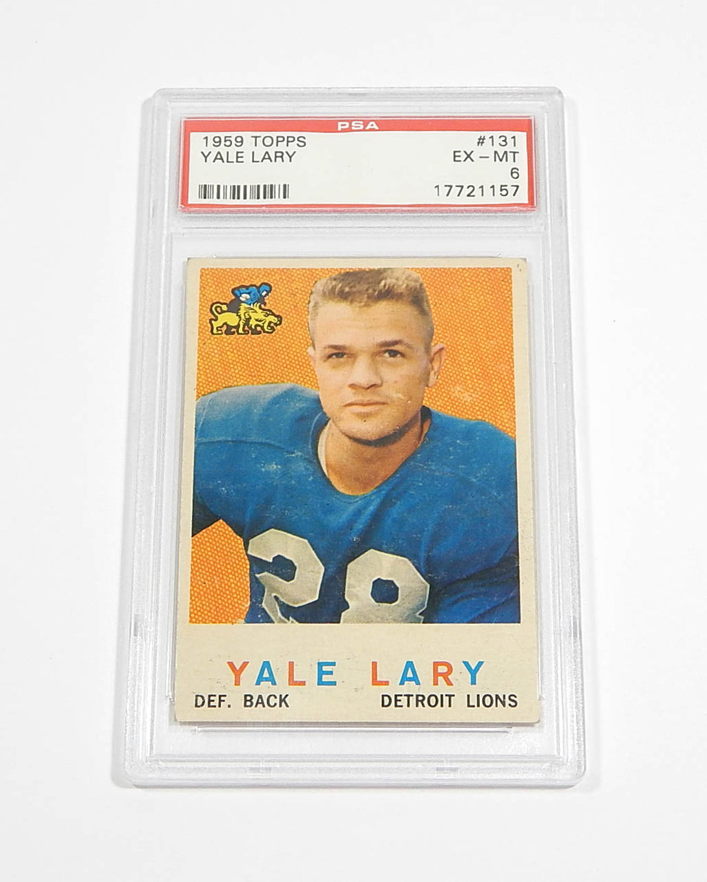 1959 Topps Yale Lary #131 Lions PSA 6