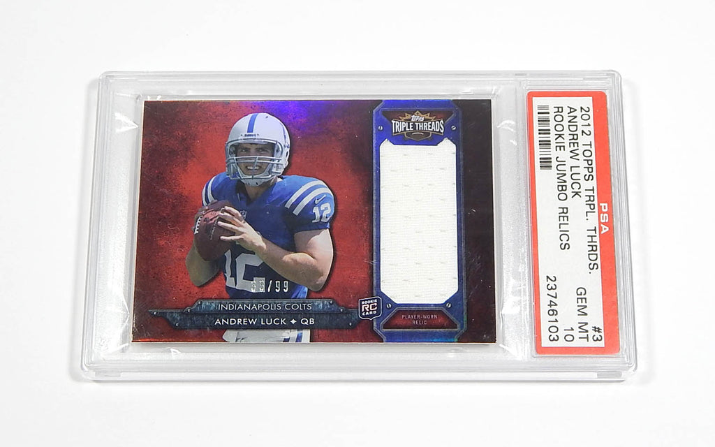 2012 Topps Triple Threads Rookie Jumbo Relics Andrew Luck RC #RR1 Jsy /99 PSA 10
