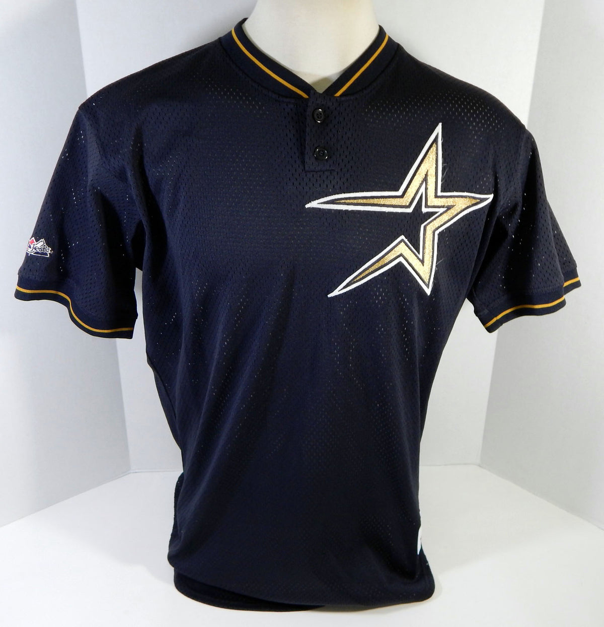 1997-99 Houston Astros #15 Game Used Black Jersey Batting Practice NP Rem 46 44 Pic2