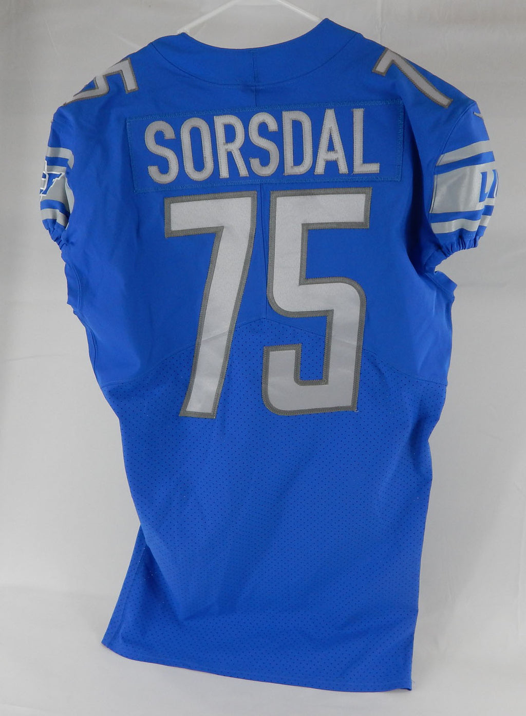 2018 Detroit Lions Colby Sorsdal #75 Game Issued Blue Jersey 46+6 924 Pic2