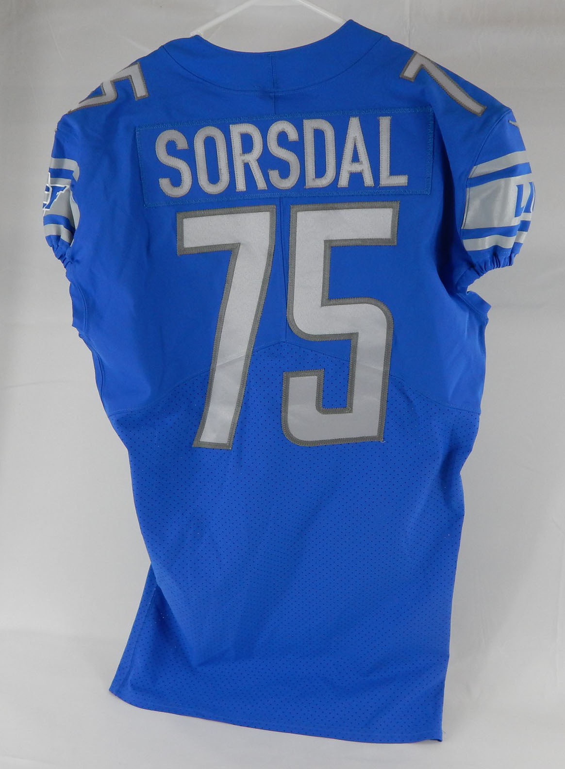 2018 Detroit Lions Colby Sorsdal #75 Game Issued Blue Jersey 46+6 924 Pic2