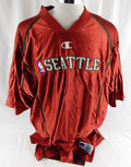 Late 1990s Seattle SuperSonics Vin Baker #42 Game Used Red Shooting Shirt 7