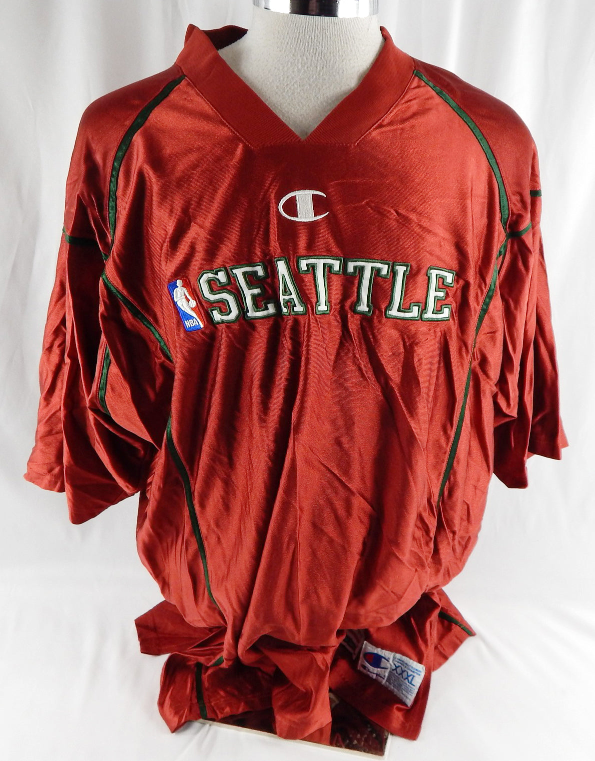 Late 1990s Seattle SuperSonics Vin Baker #42 Game Used Red Shooting Shirt 7