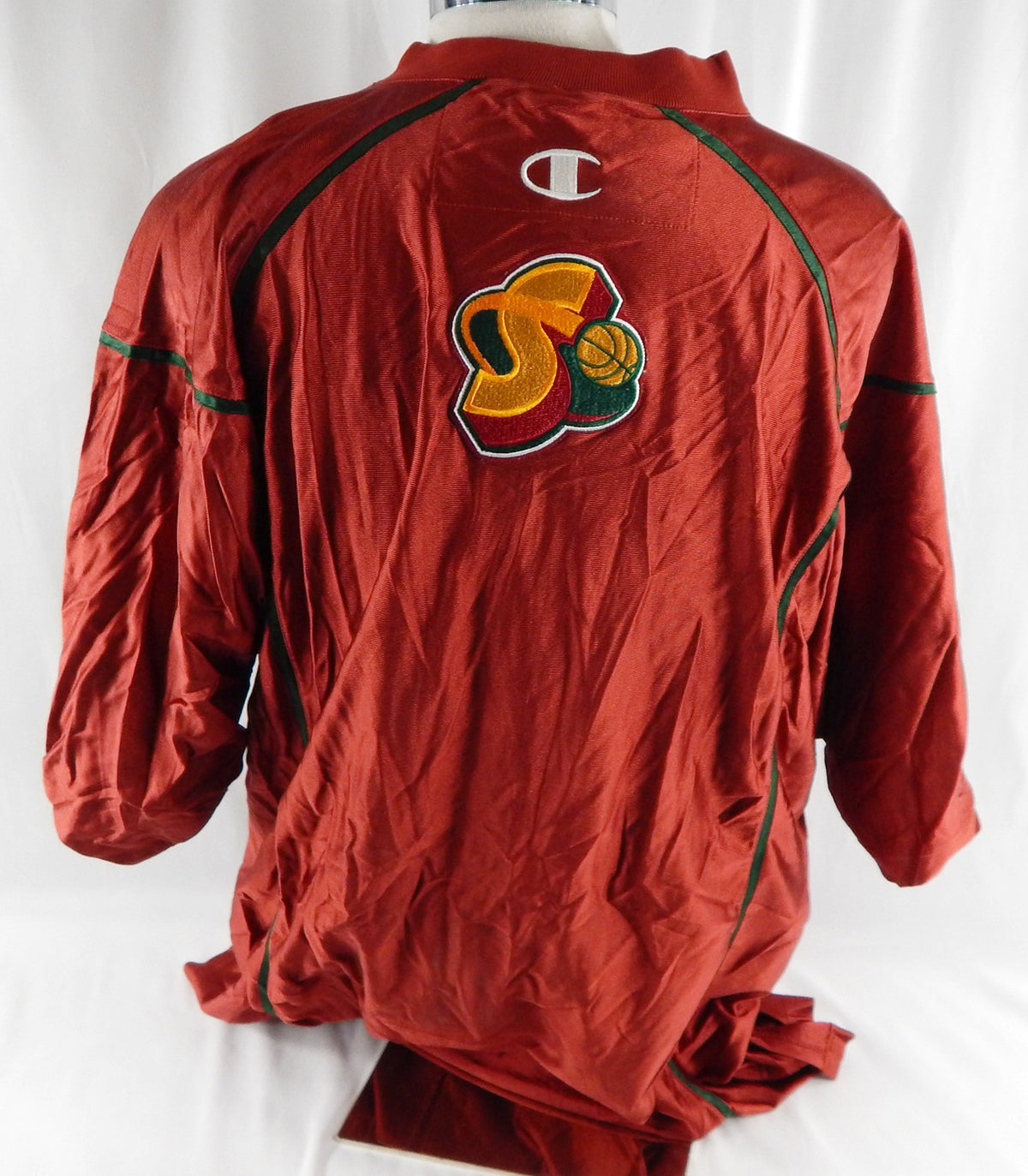 Late 1990s Seattle SuperSonics Vin Baker #42 Game Used Red Shooting Shirt 7 Pic2