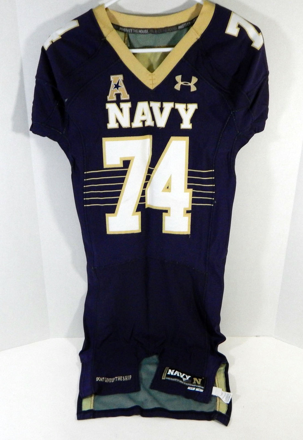 2016 Navy Academy Midshipmen #74 Game Used Navy Jersey Name Plate Removed 44 502