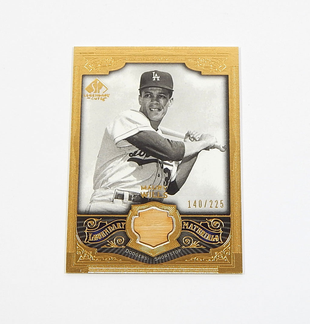 2006 SP Legendary Cuts Legendary Materials Gold Maury Wills Game Used Bat /225