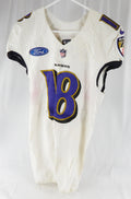 2019 Baltimore Ravens Nate McCrary #18 Game Used White Practice Jersey Ford 7