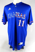 Kansas Jayhawks #11 Game Used Blue Jersey Baseball 40 084