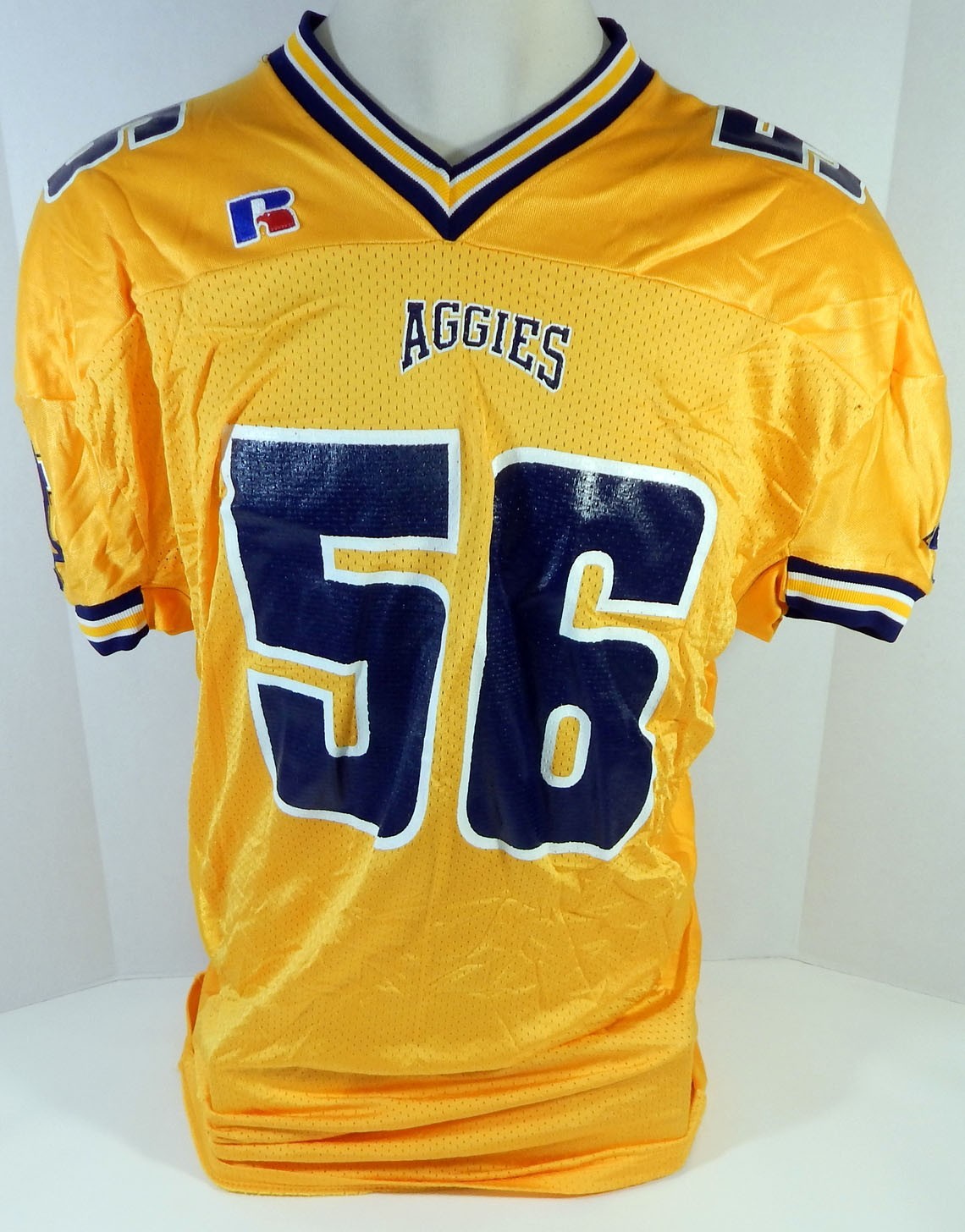 Late 90 Early 2000s North Carolina A&T Aggies #56 Game Used Yellow Jersey 2XL 61