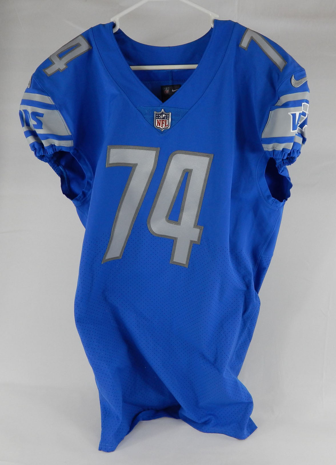 2021 Detroit Lions Kayode Awosika #74 Game Issued Blue Jersey 46+6 928