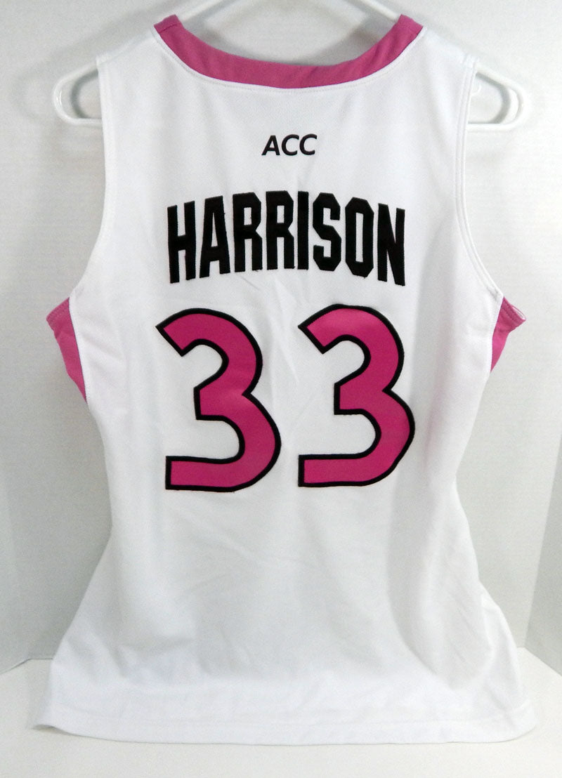 2010-11 Women's Virginia Tech Hokies Shanel Harrison #33 Game Used White Jersey Pic2
