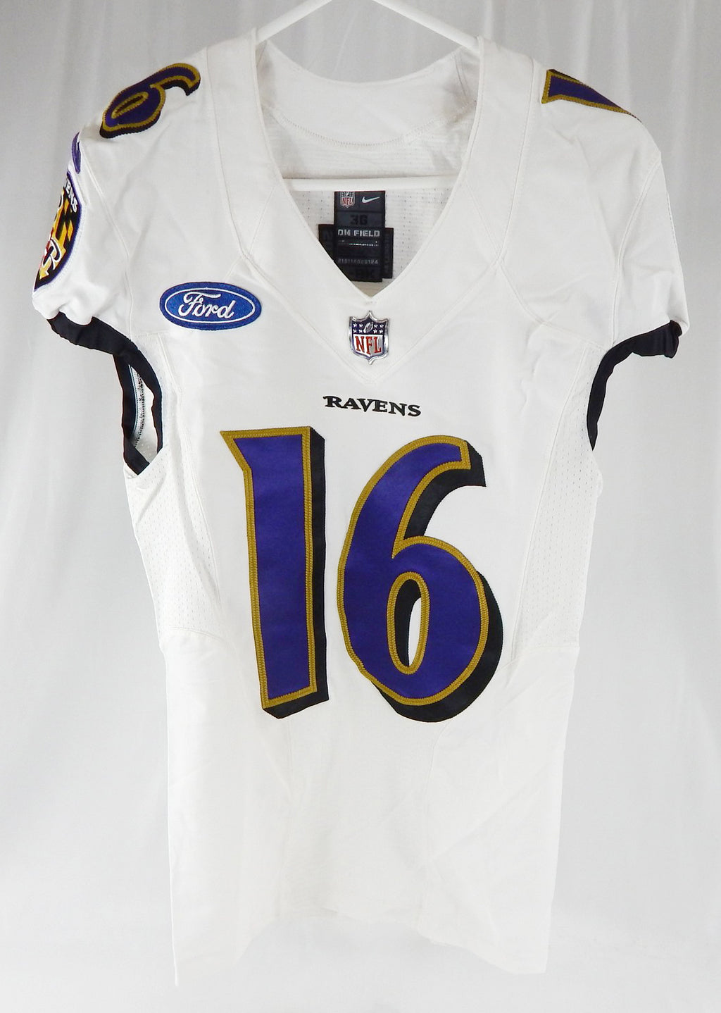 2019 Baltimore Ravens Ford #16 Game Issued White Practice Jersey Ford Patch 9