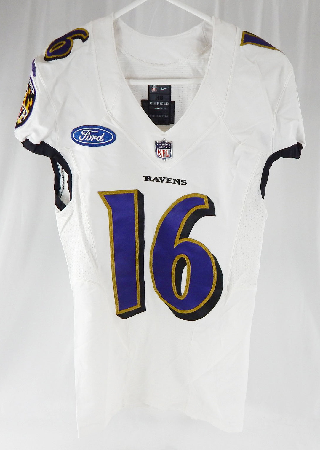 2019 Baltimore Ravens Ford #16 Game Issued White Practice Jersey Ford Patch 9