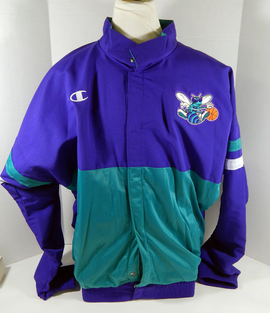 1999-00 Charlotte Hornets Game Issued Purple Game Jacket 50 DP08735