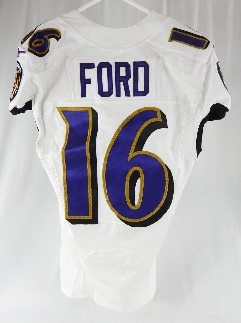 2019 Baltimore Ravens Ford #16 Game Issued White Practice Jersey Ford Patch 9 Pic2
