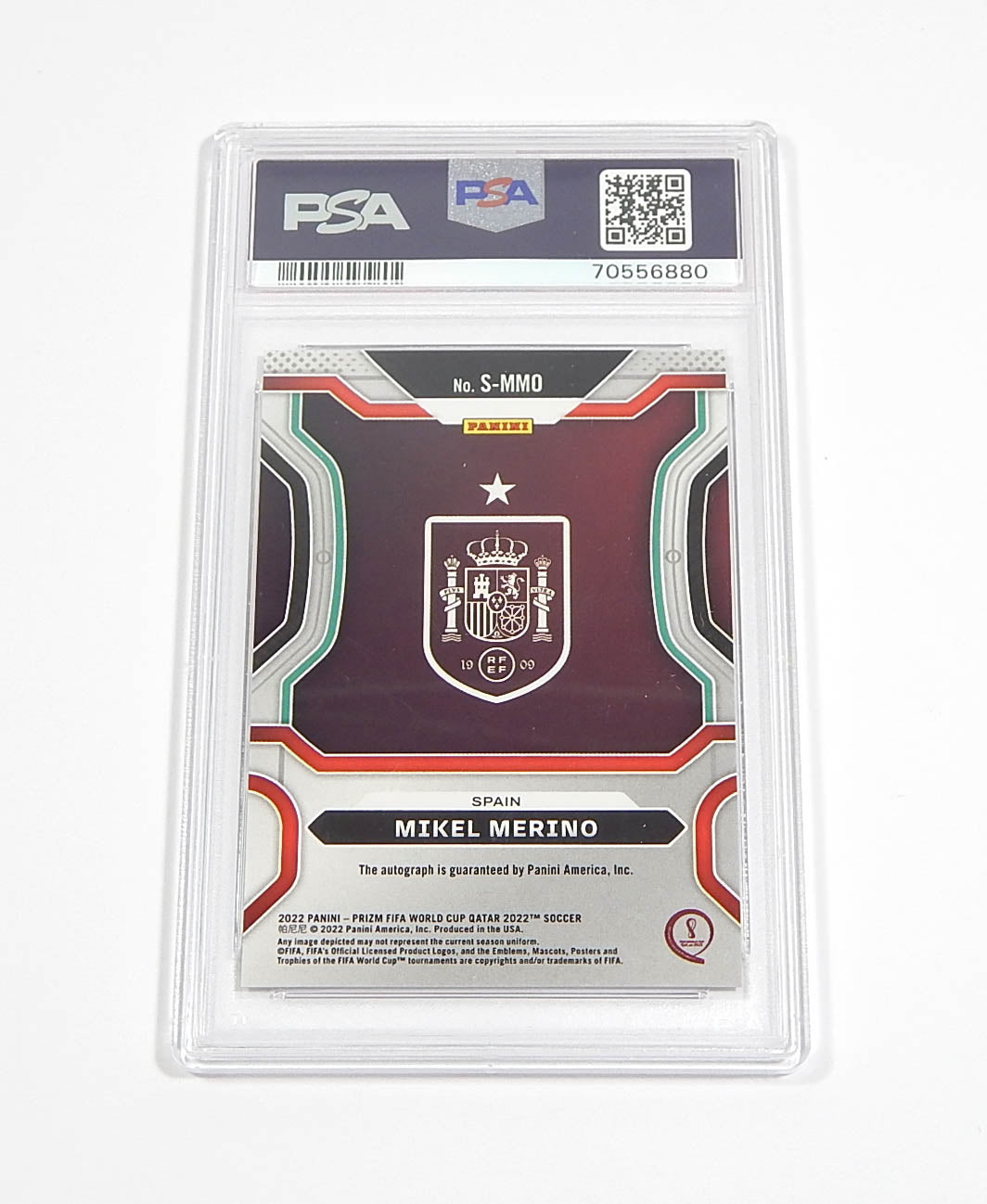 2022 Panini Prizm Signatures World Cup Mikel Merino #S-MMO Auto PSA 10 Pic2