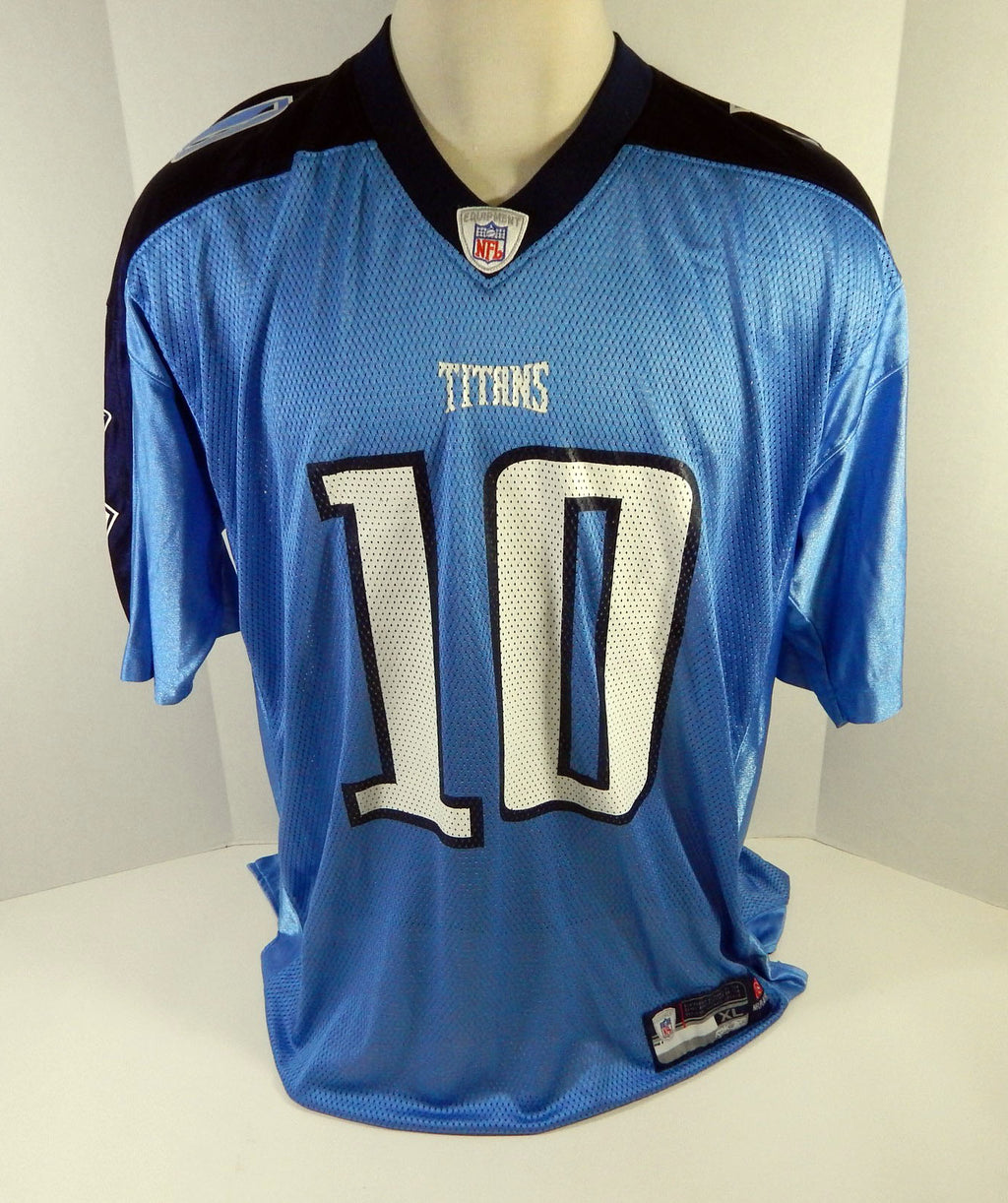 Tennessee Titans Vince Young #10 Replica Authentic Blue Jersey Reebok Used XL 9 Pic2