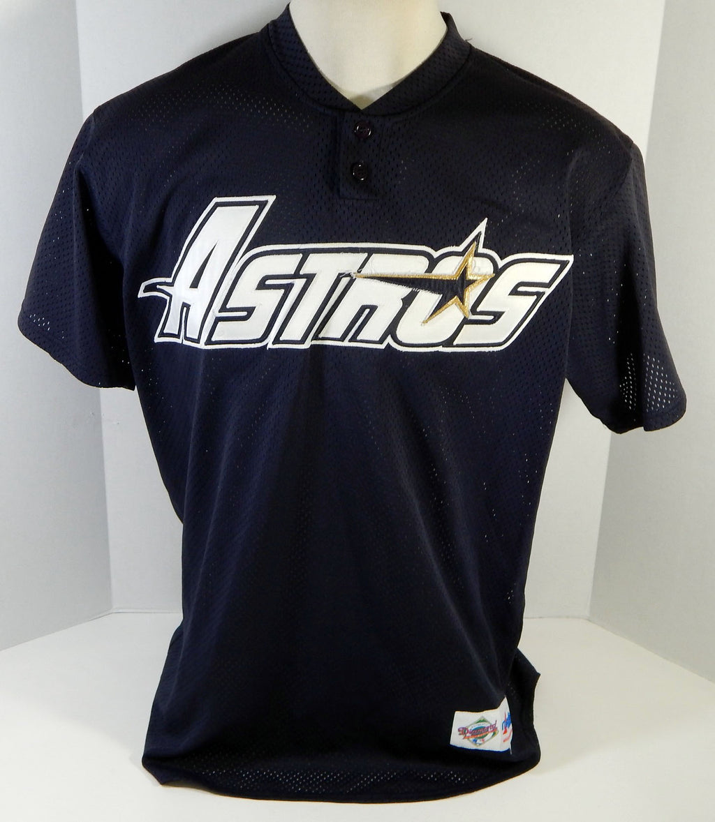 1995-96 Houston Astros Hunter #52 Game Used Black Jersey Batting Practice 48 49 Pic2