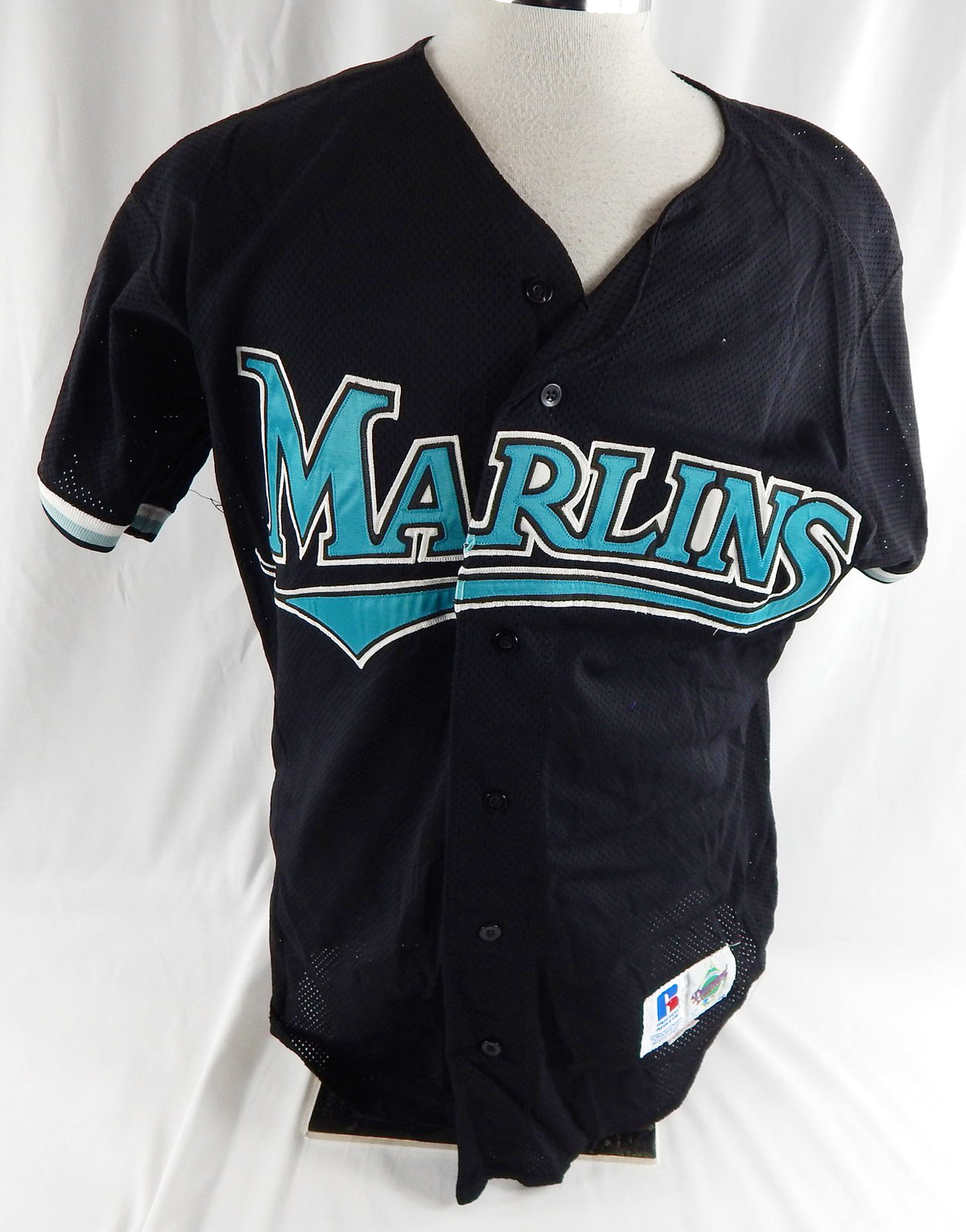 1999-02 Miami Marlins #44 Game Used Black Jersey Batting Practice ST NP Rem 46 3