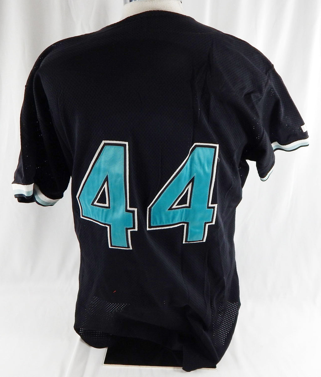 1999-02 Miami Marlins #44 Game Used Black Jersey Batting Practice ST NP Rem 46 3 Pic2