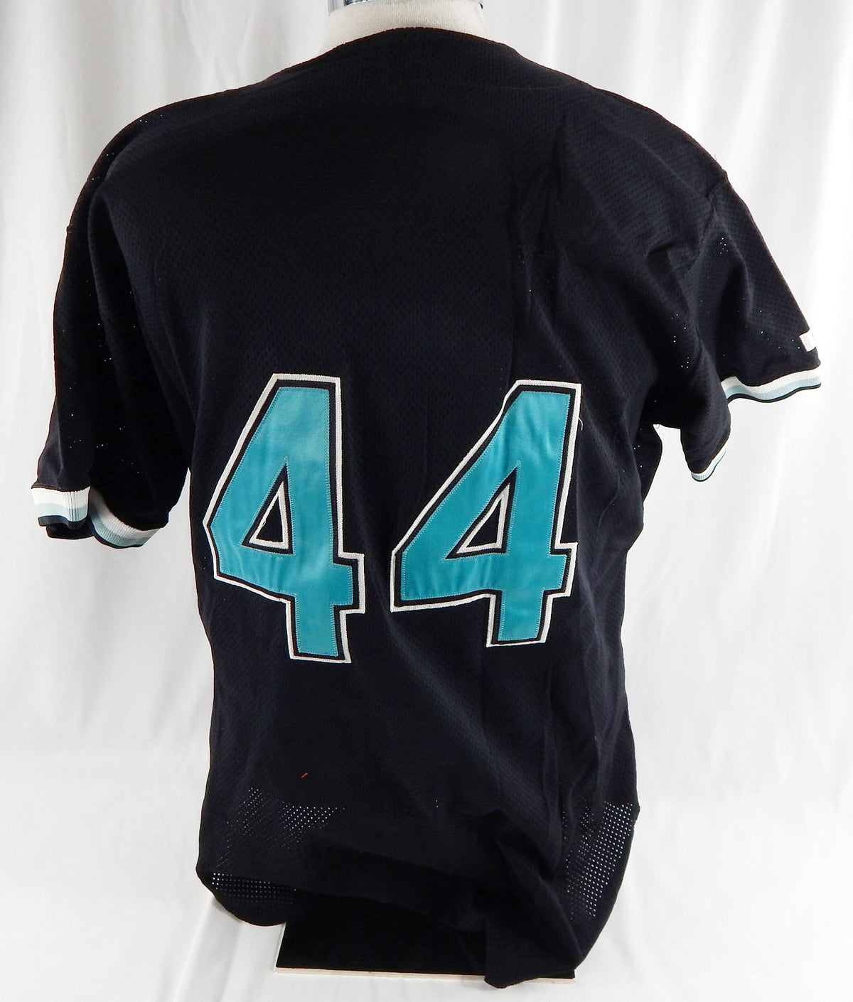 1999-02 Miami Marlins #44 Game Used Black Jersey Batting Practice ST NP Rem 46 3 Pic2