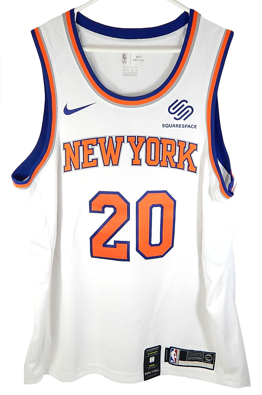 Kevin Knox II #20 NY Knicks Nike Connect Swingman Squarespace Jersey White 52 XL