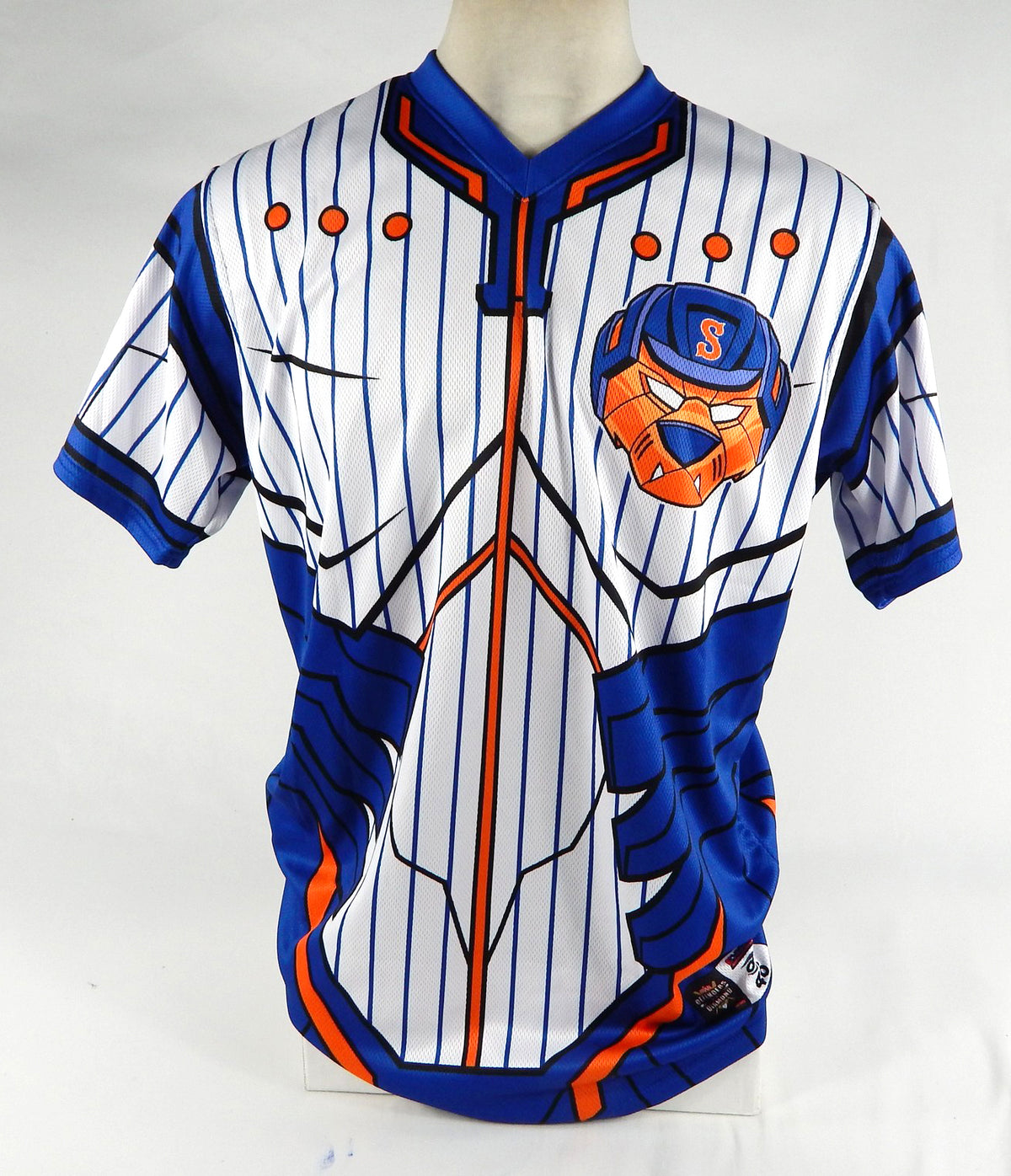 2023 Syracuse Mets John Curtiss #51 Game Used White Jersey Marvel Defenders 6