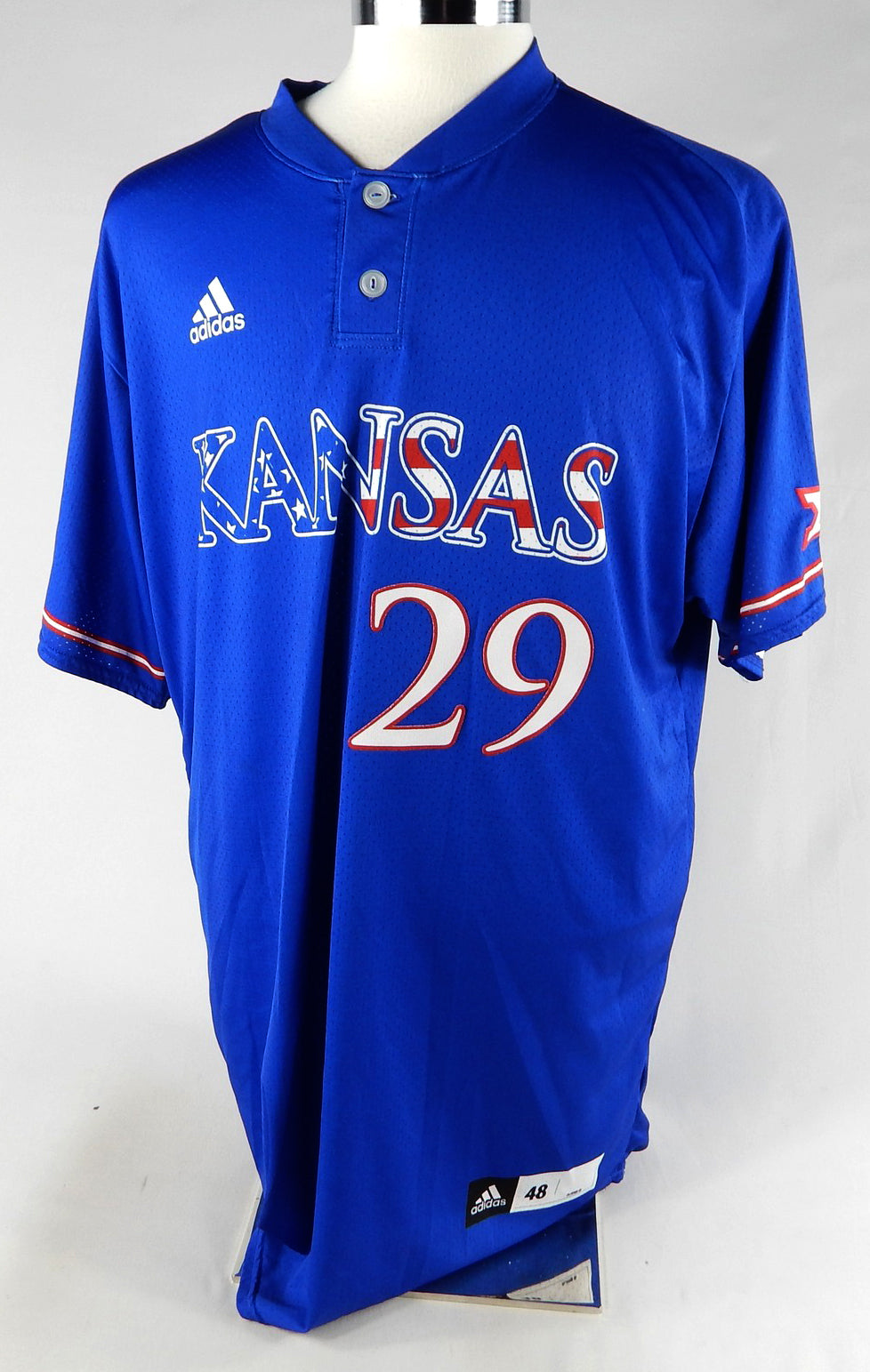 Kansas Jayhawks #29 Game Used Blue Jersey Baseball 48 089