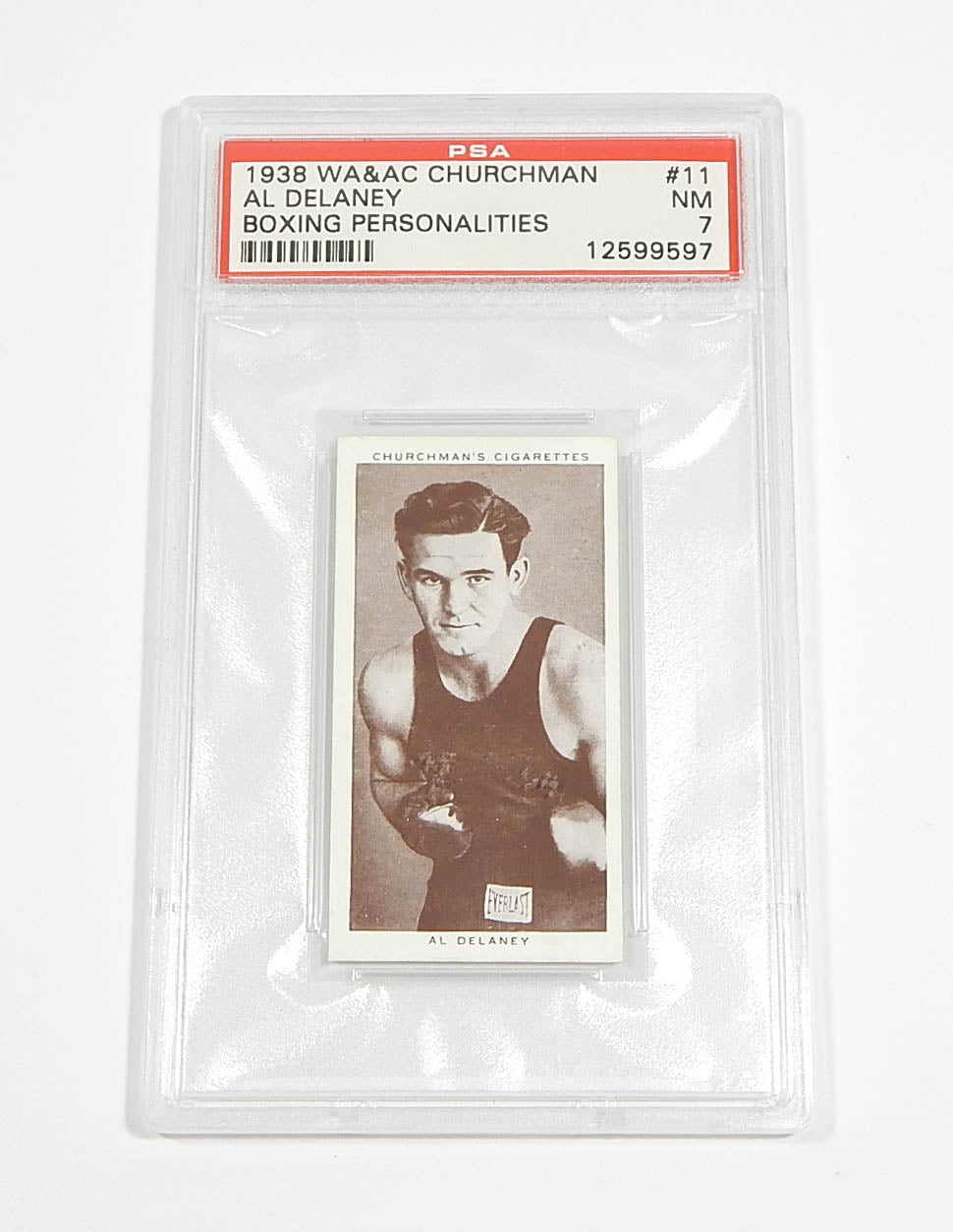 1938 WA & AC Churchman Boxing Personalities Al Delaney #11 PSA 7
