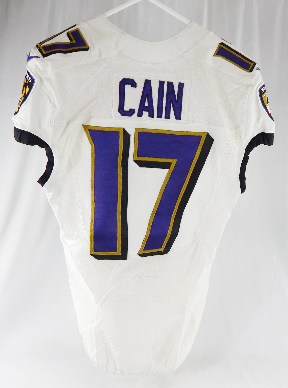 2018 Baltimore Ravens Deon Cain #17 Game Used White Practice Jersey Ford P 1 Pic2