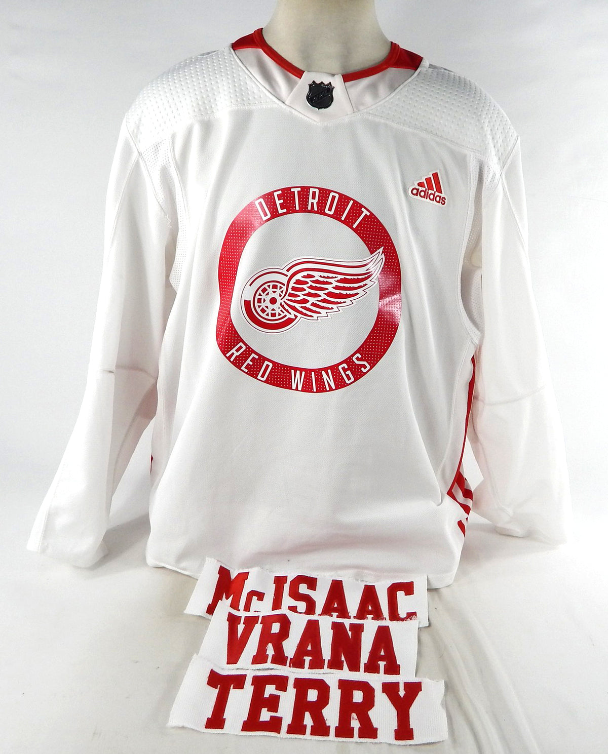 2017 Detroit Red Wings Blake Smith #15 Game Used Jersey McIsaac Vrana Terry NP