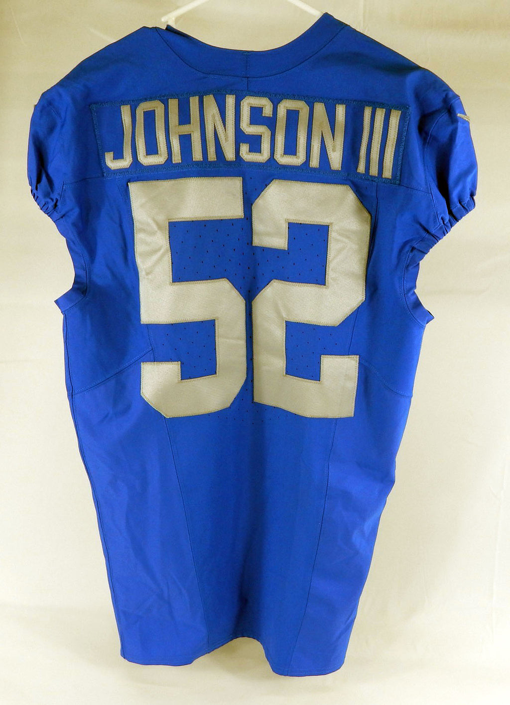 2023 Detroit Lions Raymond Johnson III #52 Game Issued Blue Jersey Throwback 3 Pic2