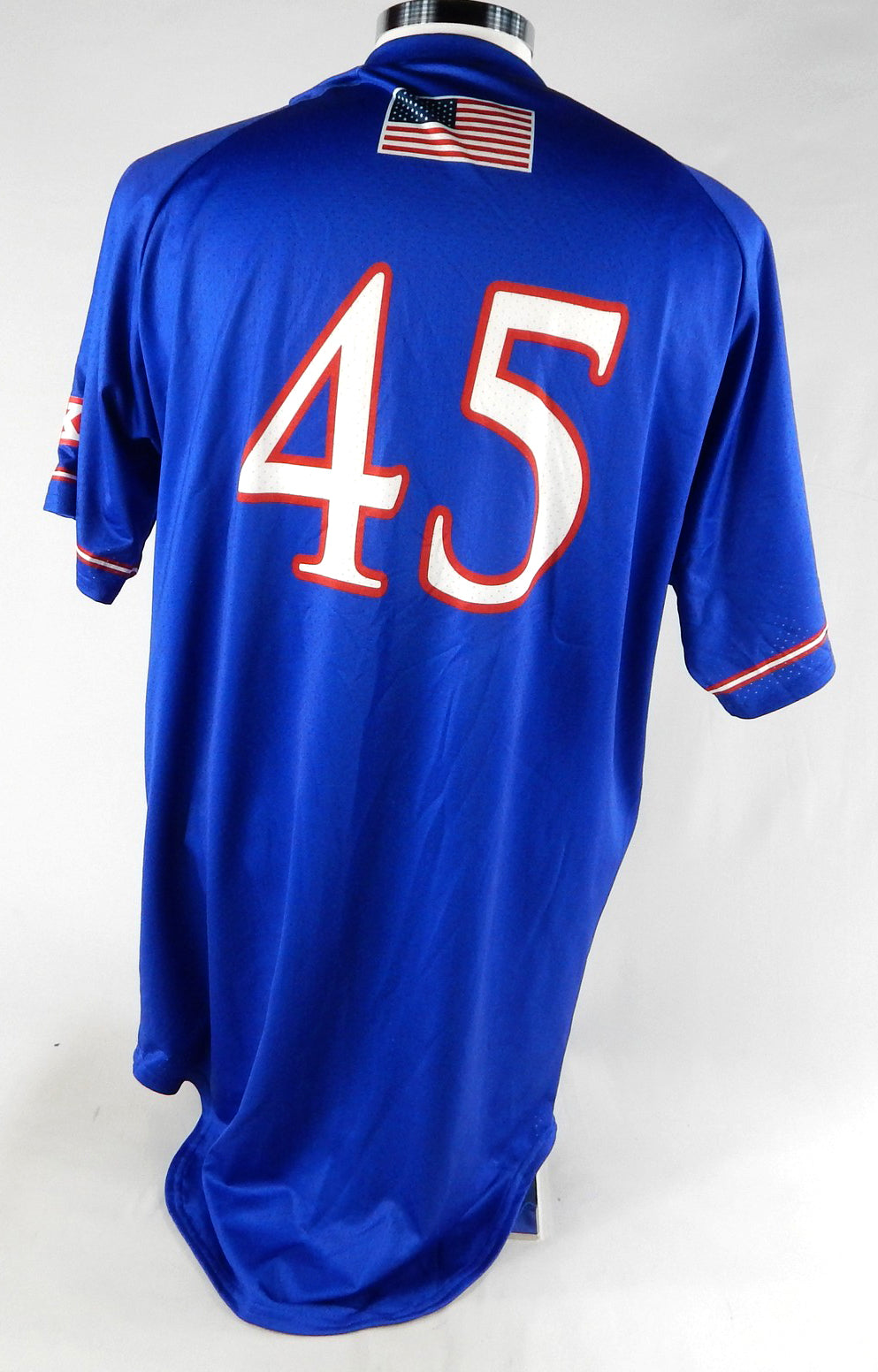 Kansas Jayhawks #45 Game Used Blue Jersey Baseball 42 093 Pic2